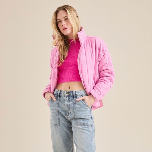 Altar'd State Bubble Quilted Pink Puffer Jacket - Picture 4 of 7